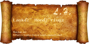 Laskó Honóriusz névjegykártya